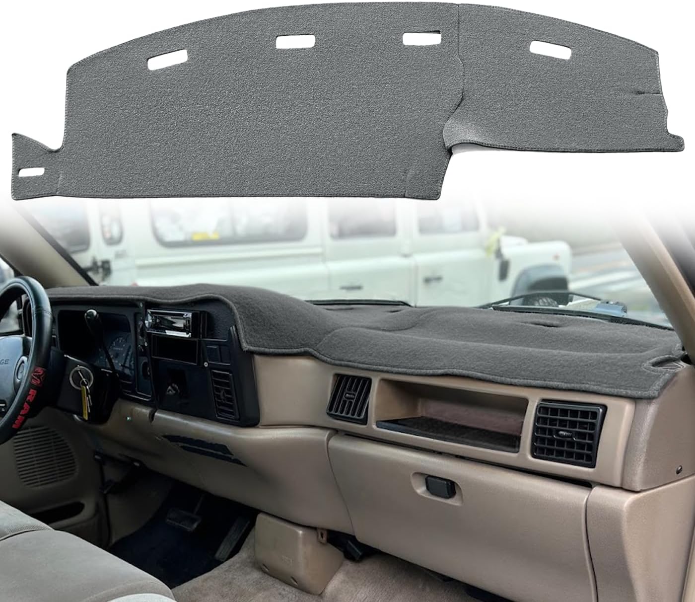 Dash Cover Dashboard Cover Mat Pad for Dodge Ram 1998 1999 2000 2001 (Dark Gray) Y21