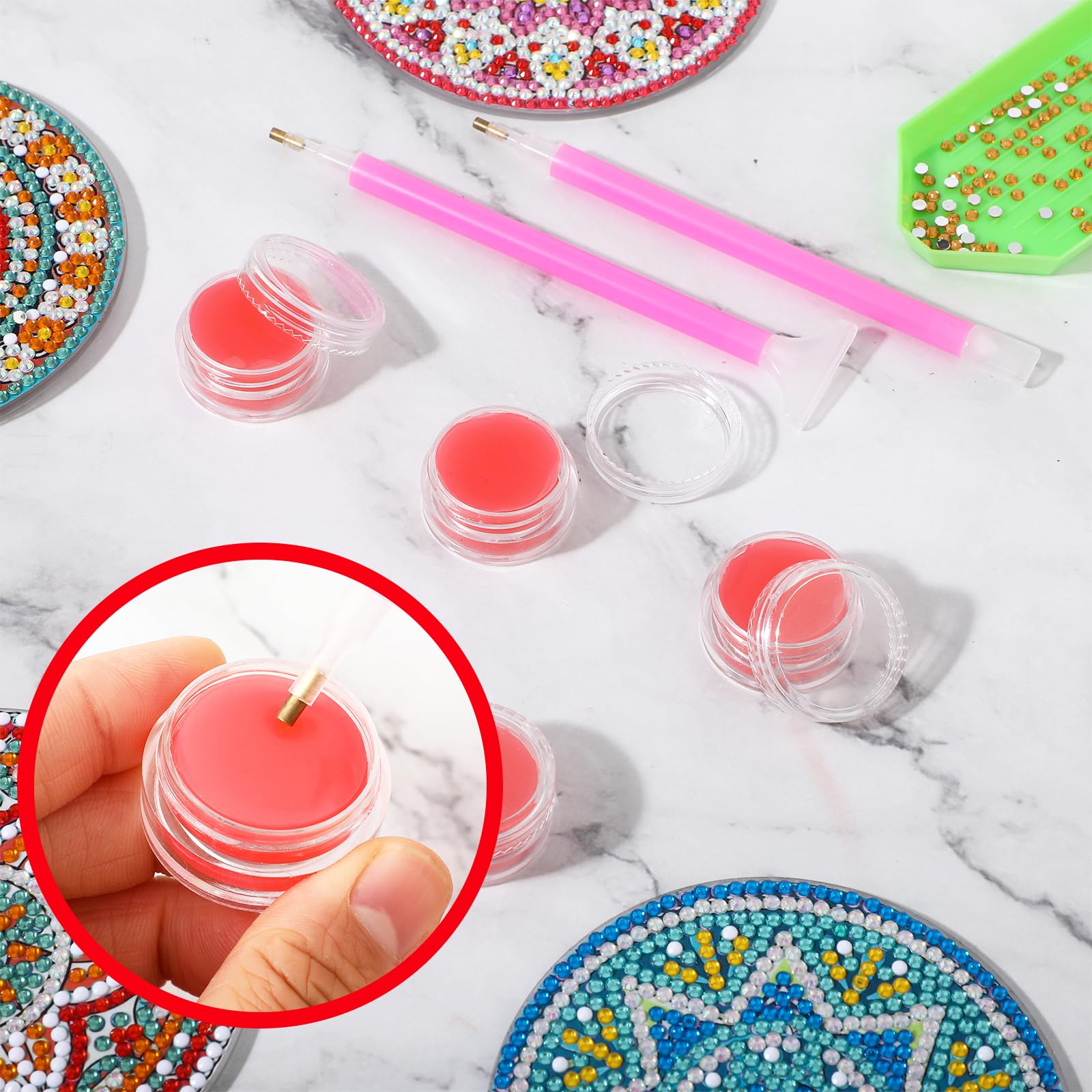 Colle Diamond Painting - Lot De 10 Boîtes De Cire Rouge Pour Broderie Diamant