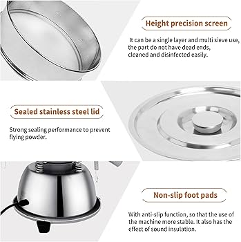 Amazon.com: Sidasu Automatic Powder Sifter Machine 12 Mesh 80 Mesh