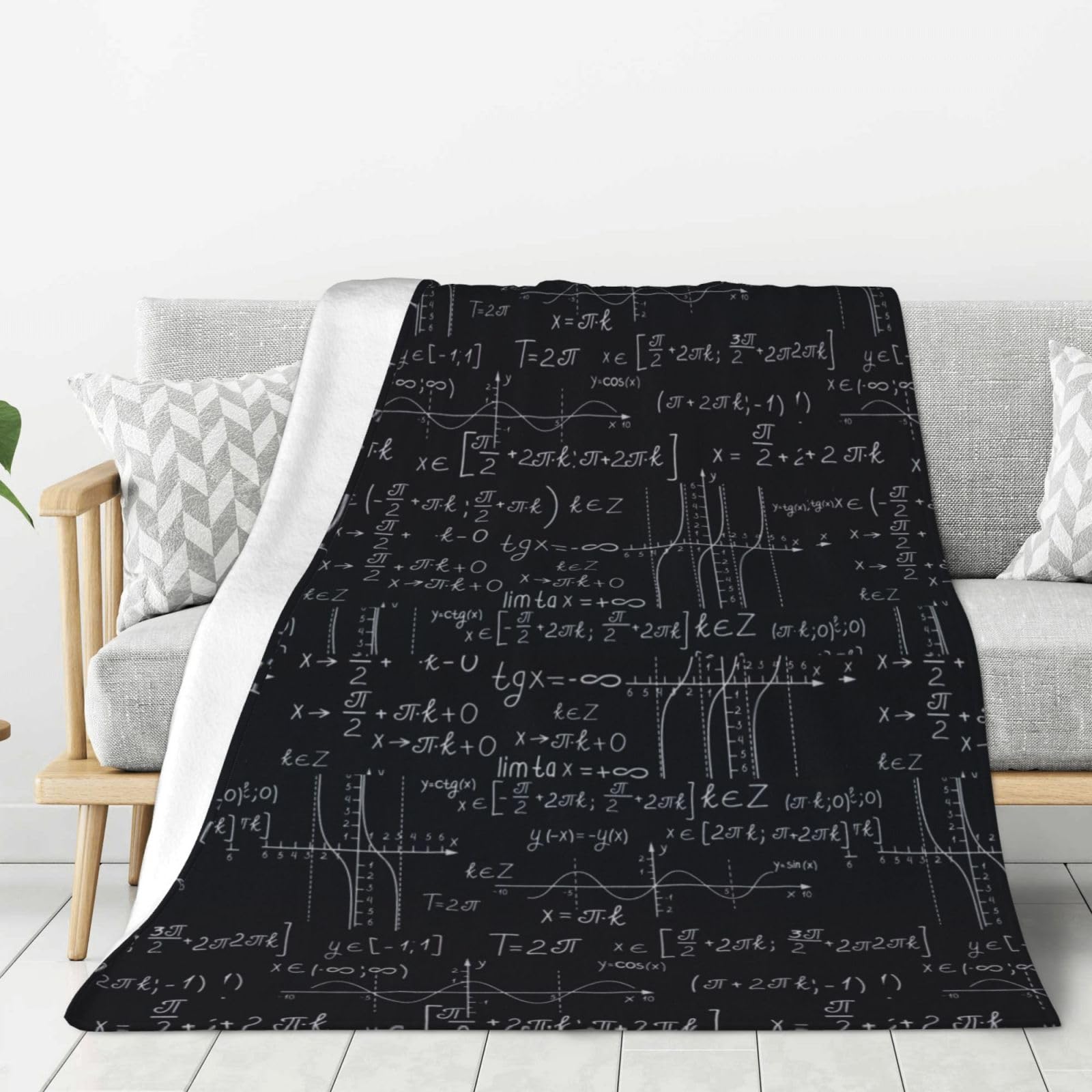 Couverture chaude flanelle formules trigonométriques pour lit et canapé