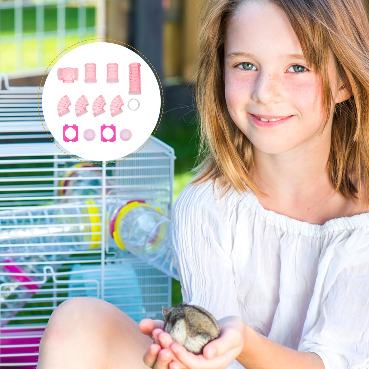 Rosa Hamster Rohr Verbindung Set Gebogene Rohr Haustier Käfig Tunnel DIY Sortierte Hamster Käfig Spielzeug Spaß Tunnel für Kleine Tiere Ratte Syrischen Gerbil