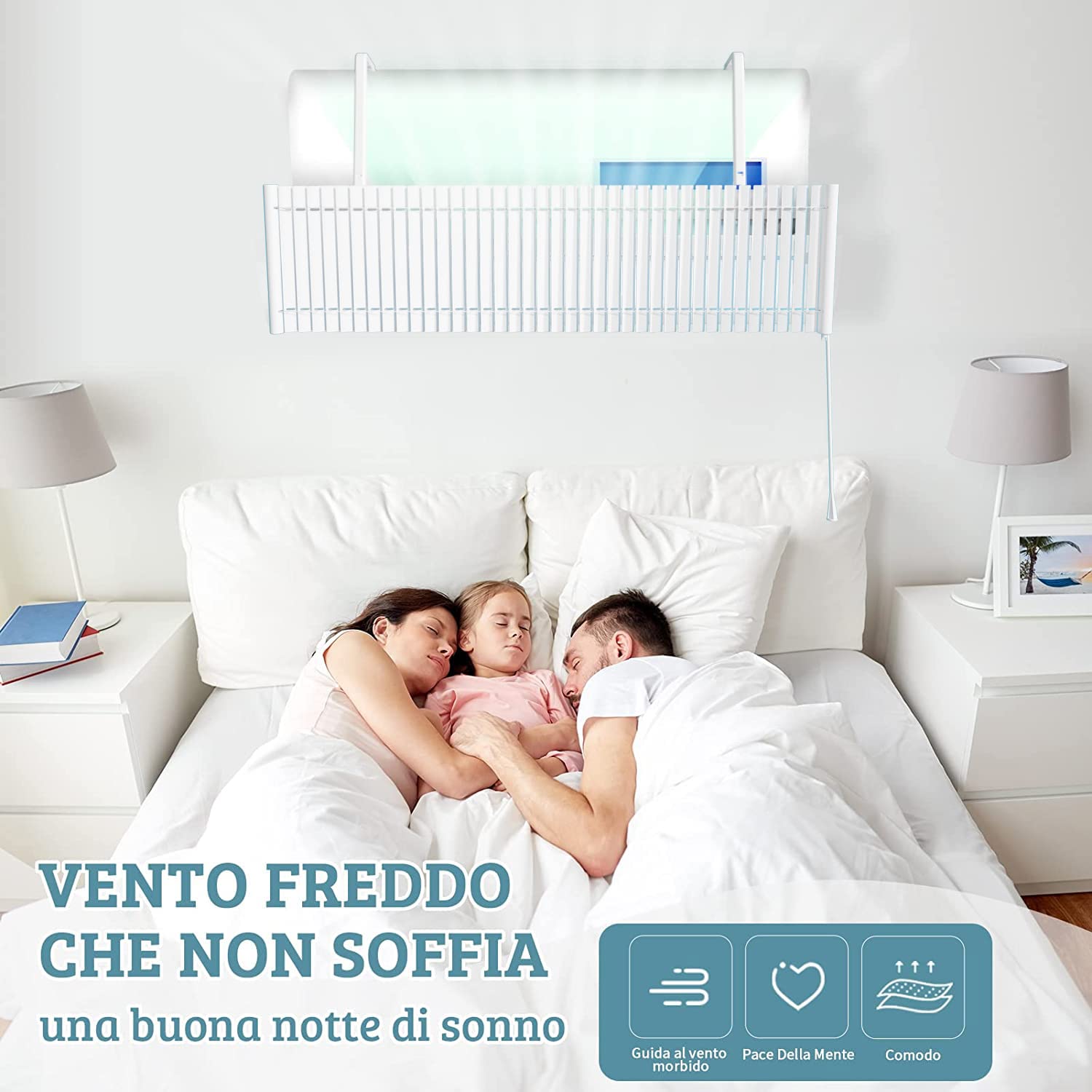 Deflettore per Condizionatore Universale, Metallo Regolabile Parabrezza Deflettore Aria Condizionata Scudo per Condizionatori da Parete per Casa/Ufficio/Camera/Donne in Gravidanza/Anziani