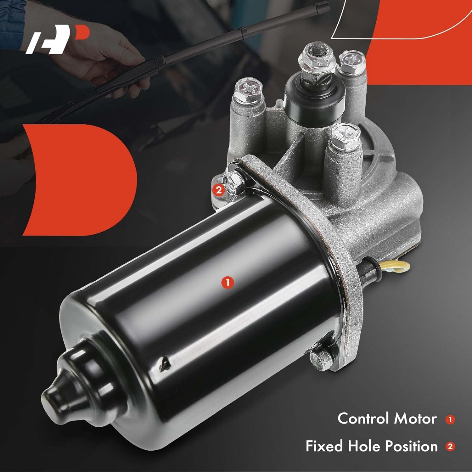 A-Premium Front Windshield Wiper Motor Compatible with Dodge Ram 1500 2500 3500, Dakota, Lancer, Shadow, Spirit, Dynasty, Monaco & Chrysler Dynasty, Lebaron & Eagle Premier & Plymouth Acclaim, 4-Pin