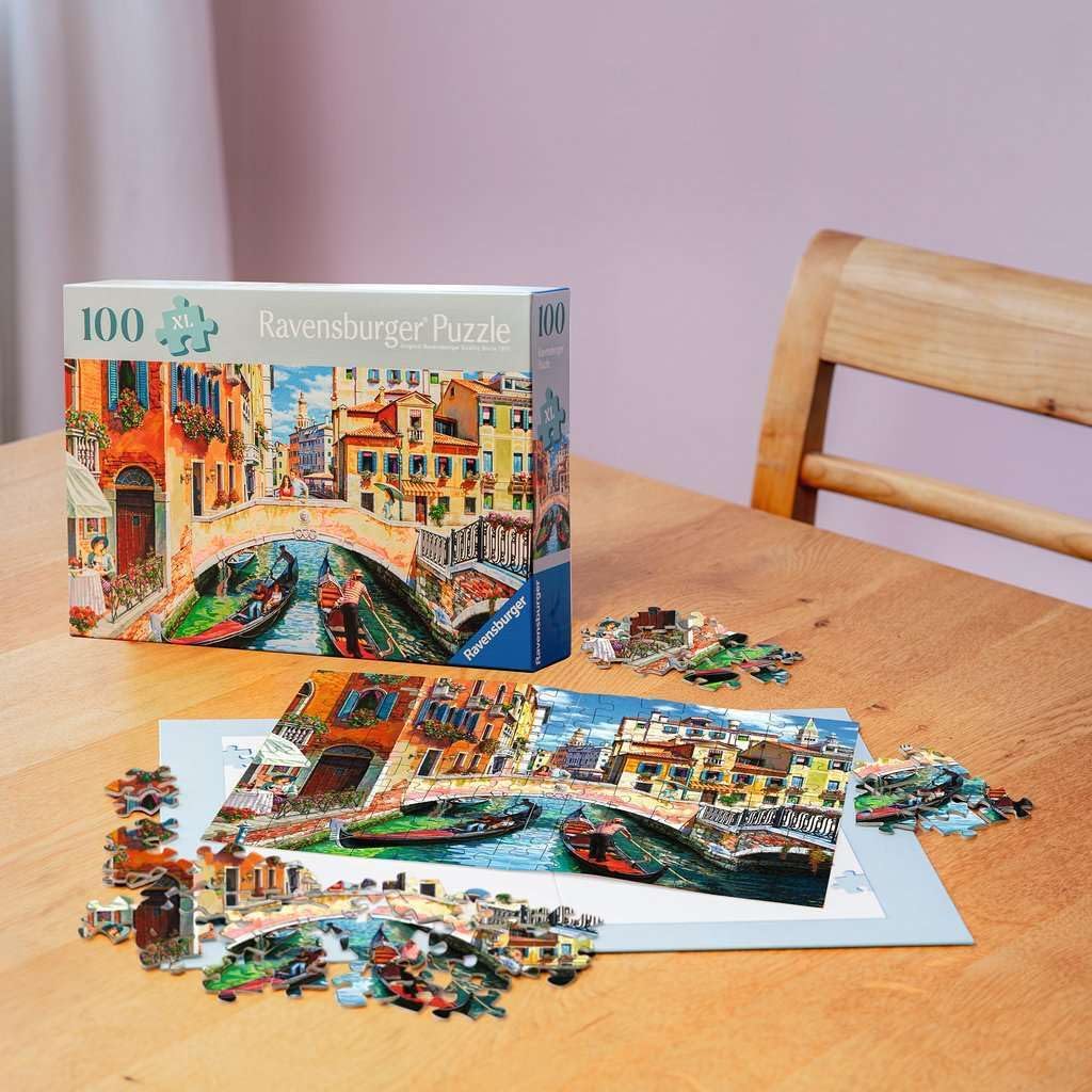 Ravensburger Feel Well - Venice - 100 Piece Jigsaw Puzzle | Thicker Pieces, Large Image Format, and Included Stand | Premium Quality Puzzle Made in Europe