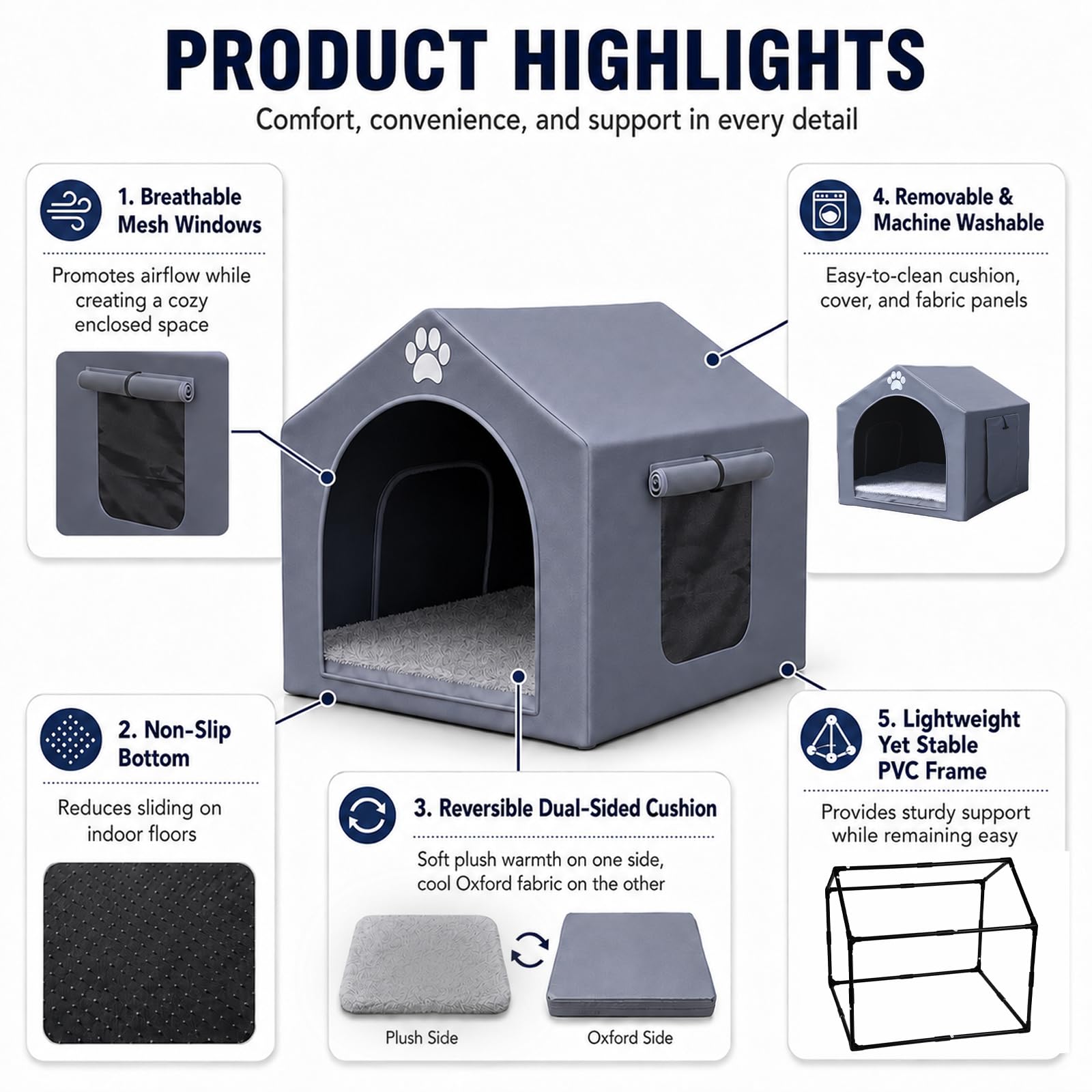 Amazon.co.jp: ドッグハウス 屋内 中型犬用 25 x 25 x 28インチ 犬用