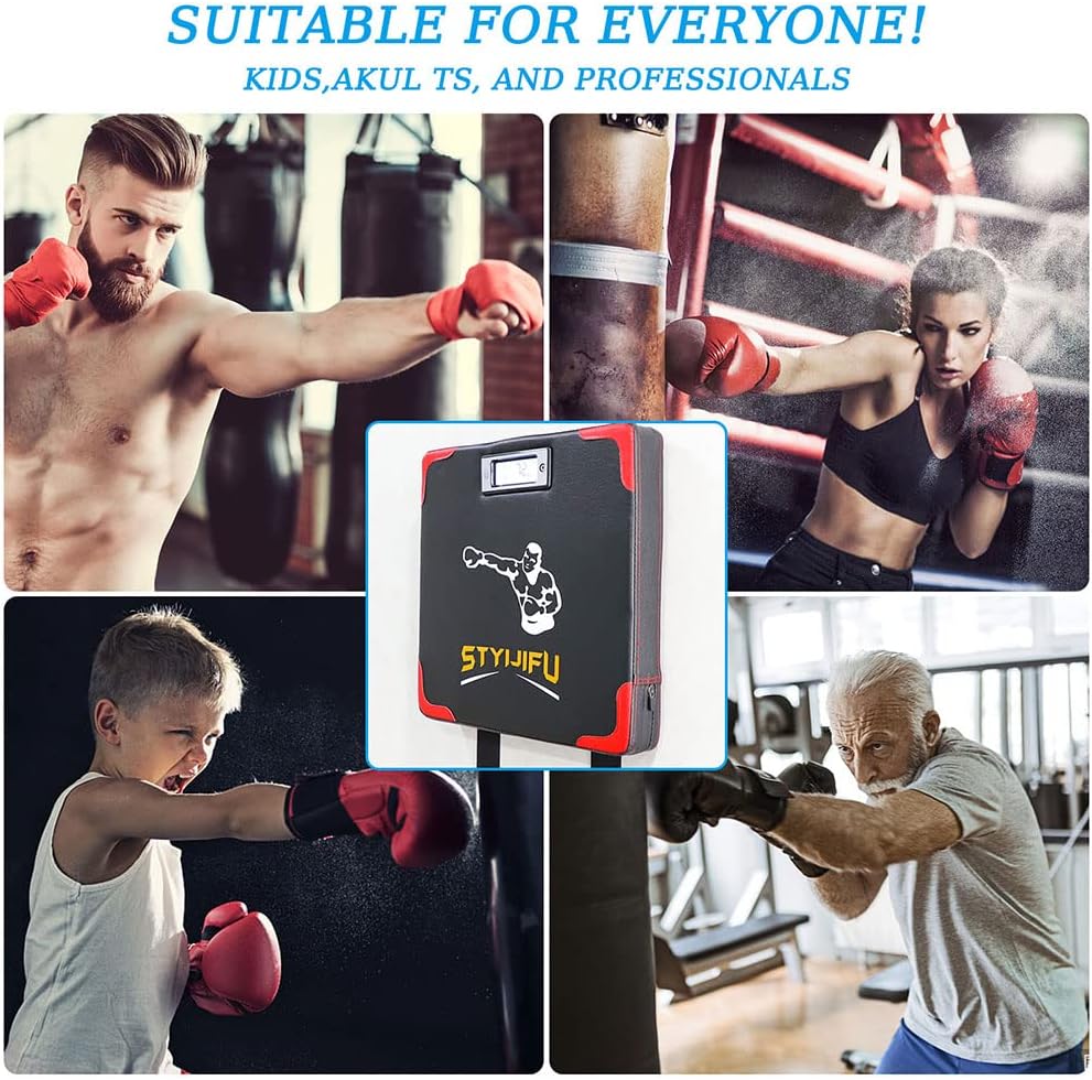 Punch Force Tester, Upgrade Version Wall Boxing Punching Pad, Automated Screen System Wall Punching Pad for Athletes and Beginners, No Brilling, Easy to Install.