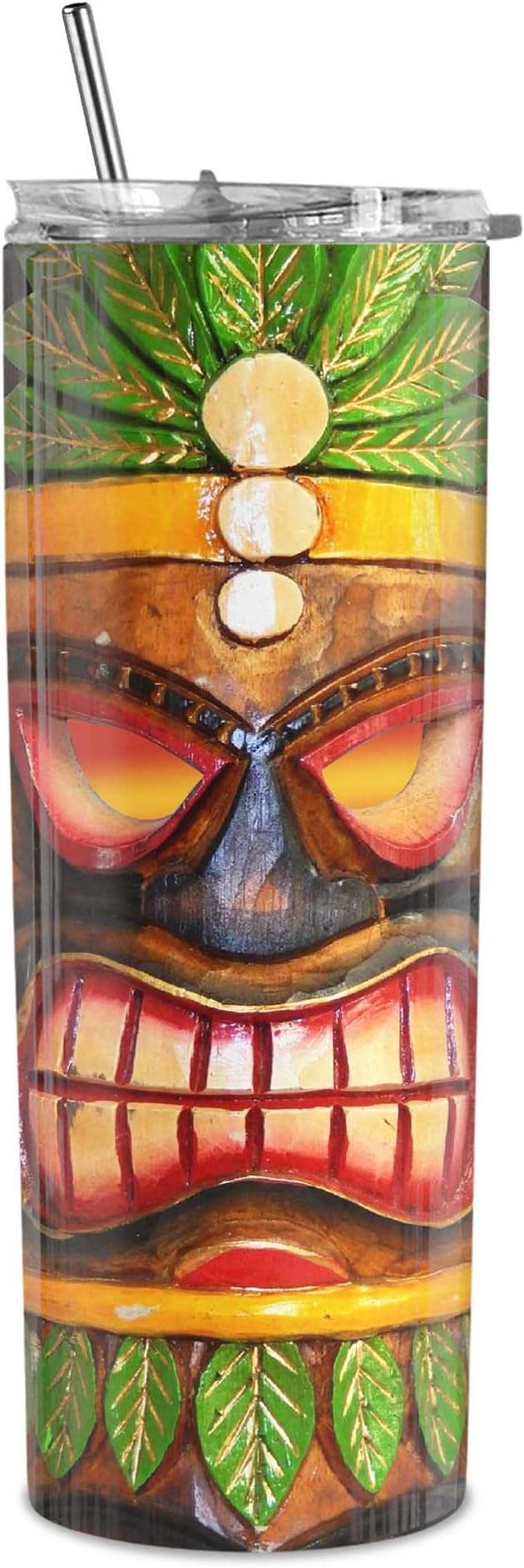 BARCONIC® Plastic Tiki Cup w/Lid and Straw 24 ounce