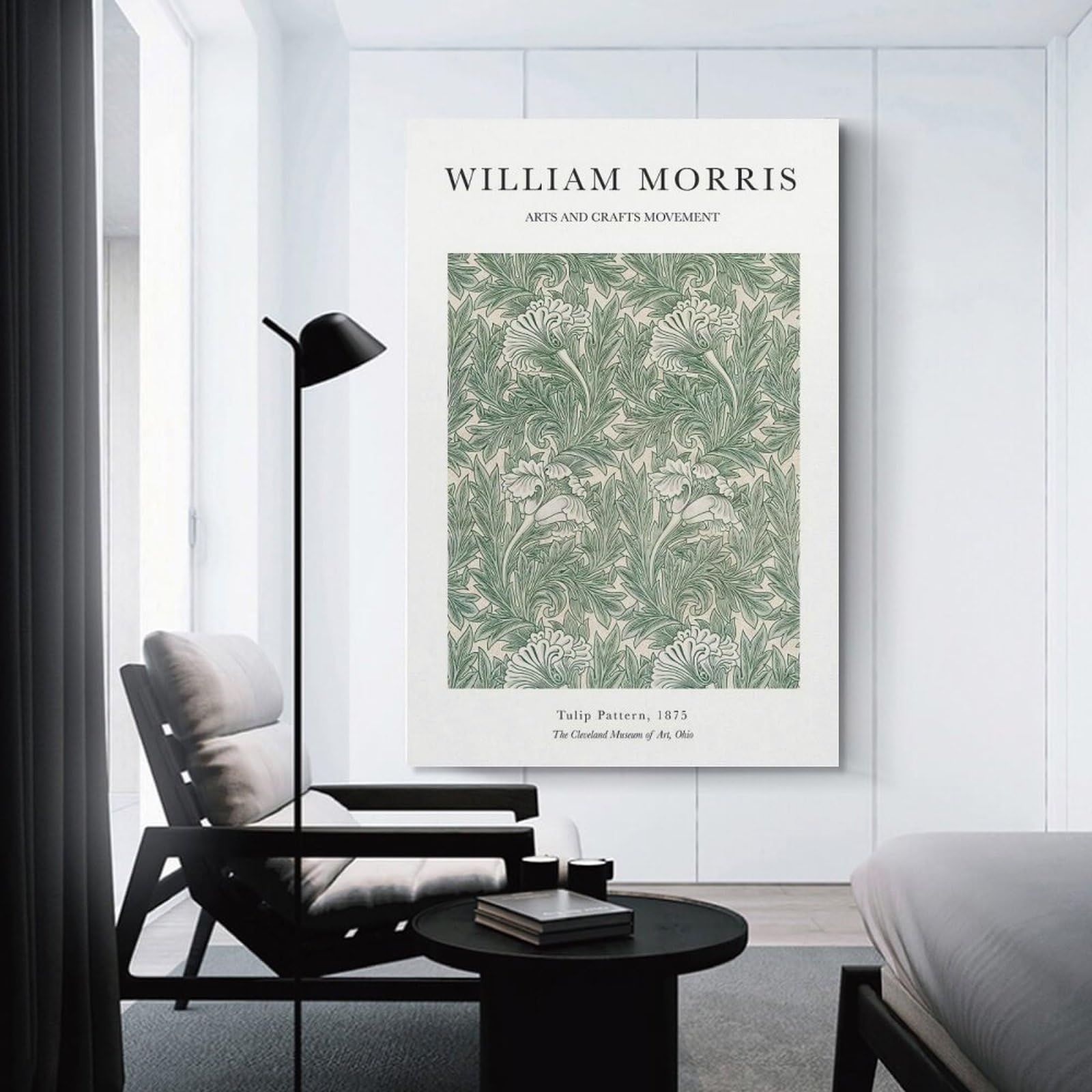 Junmoney Home Decor Wall Art William Morris Tulip, 16x24inch(40x60cm), for New Homes, Bedrooms Or Workspaces, Decorative Present for New Homes