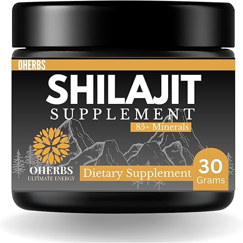 OHERBS Shilajit orgánico Shilajit Finest Shilajit - Suplemento energético y concentrado - Shilajit de grado dorado - Shilajit puro del Himalaya,