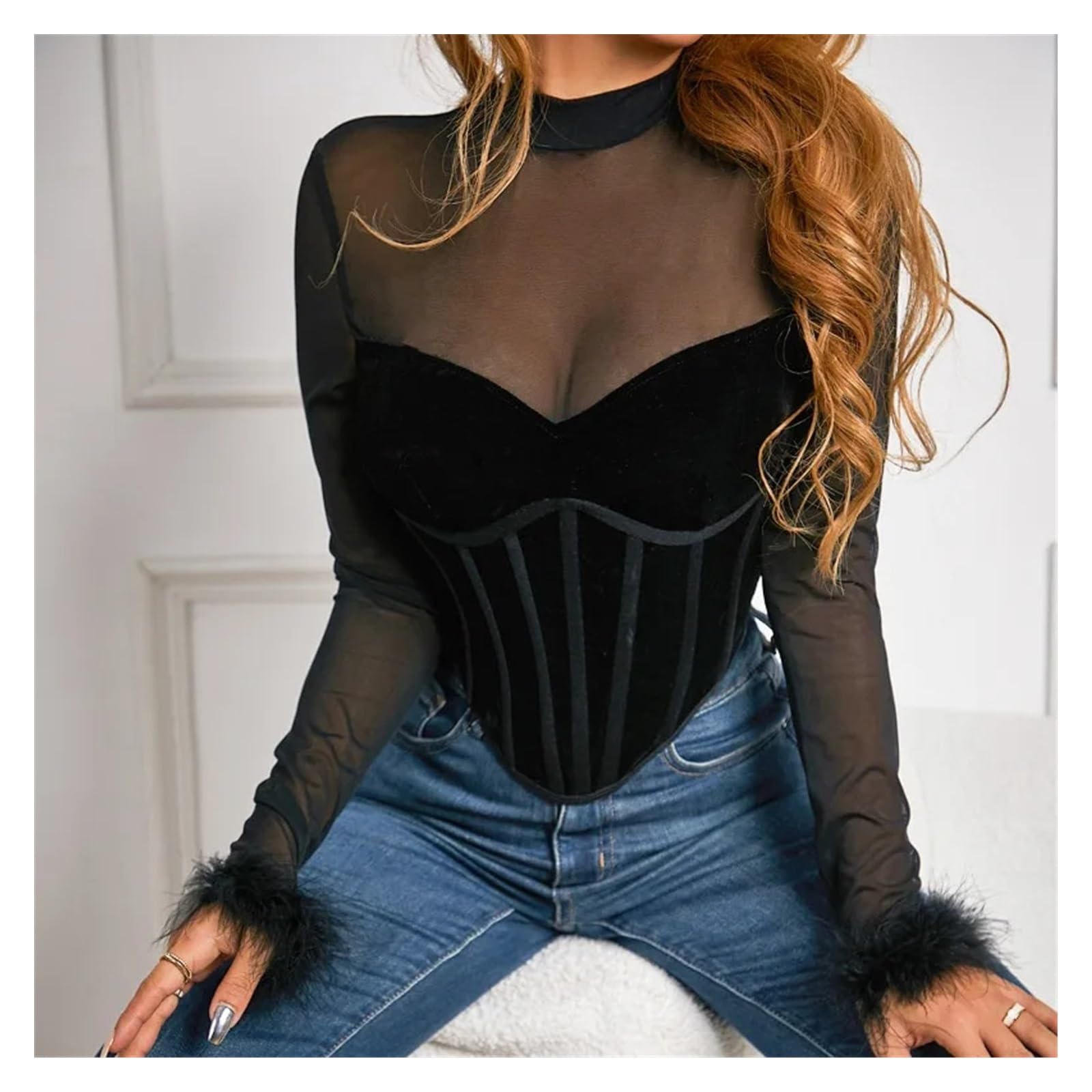 トップス ROMANTIC PATCHWORK SEE-THROUGH TOPS ROMANTIC PATCHWORK SEE-THROUGH TOPS