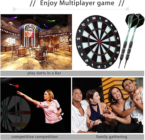 Miniatura 7 de Juego de dardos profesionales de punta suave de 0.71 oz, 50 juntas tóricas de goma + punta de plástico de 30 dardos + ejes de aluminio + 6 vuelos