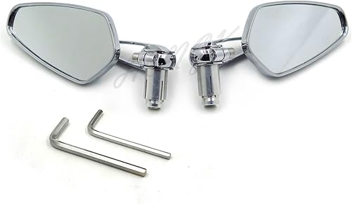 Miniatura 2 de HONGK- Universal motocicleta 1 "0.984 in Manillar extremo retrovisor lateral espejos CNC aluminio [B078YM7KZ1]