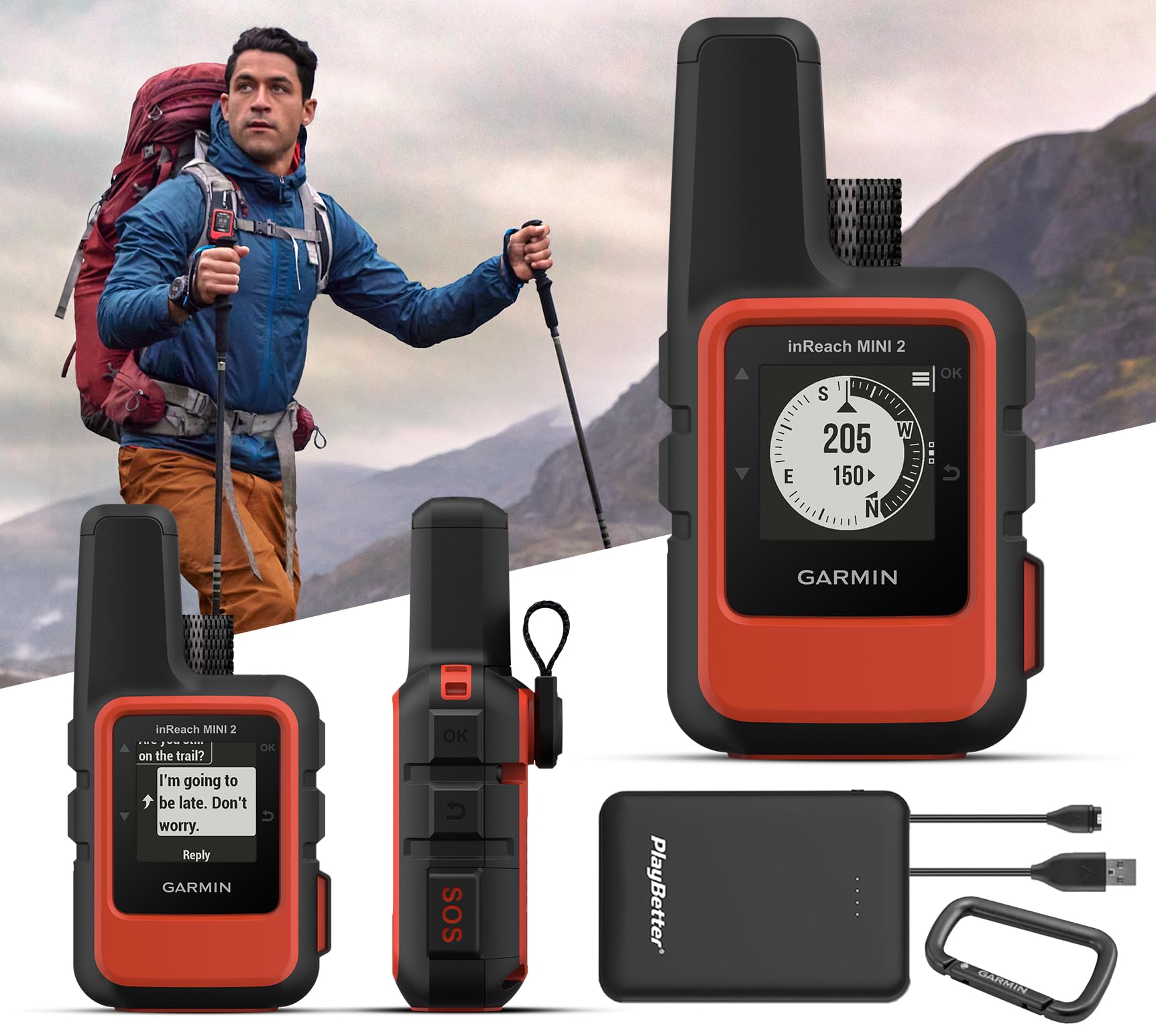 Garmin Inreach Mini 2 Orange Satellite Communicator Lightweight 