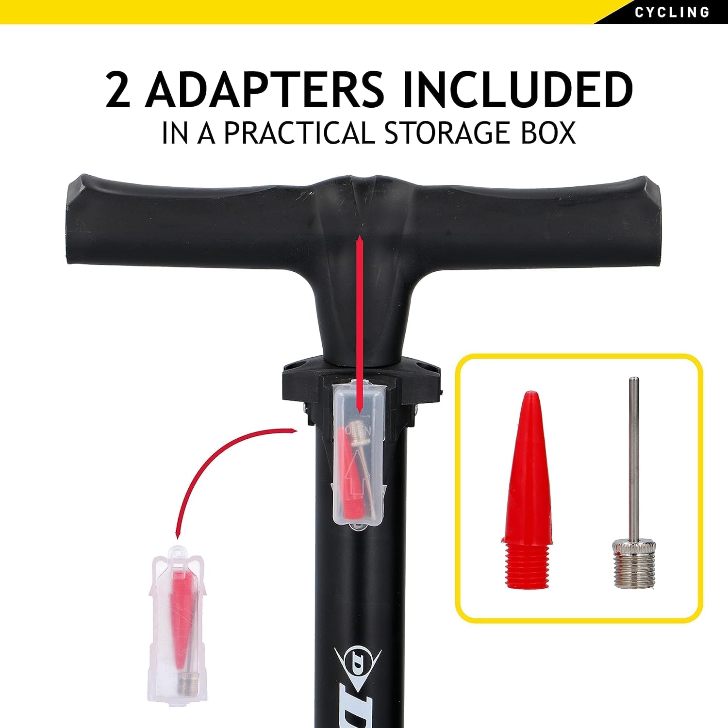 Dunlop - Pedalpumpe - Analoges Manometer - Doppelventilkopf