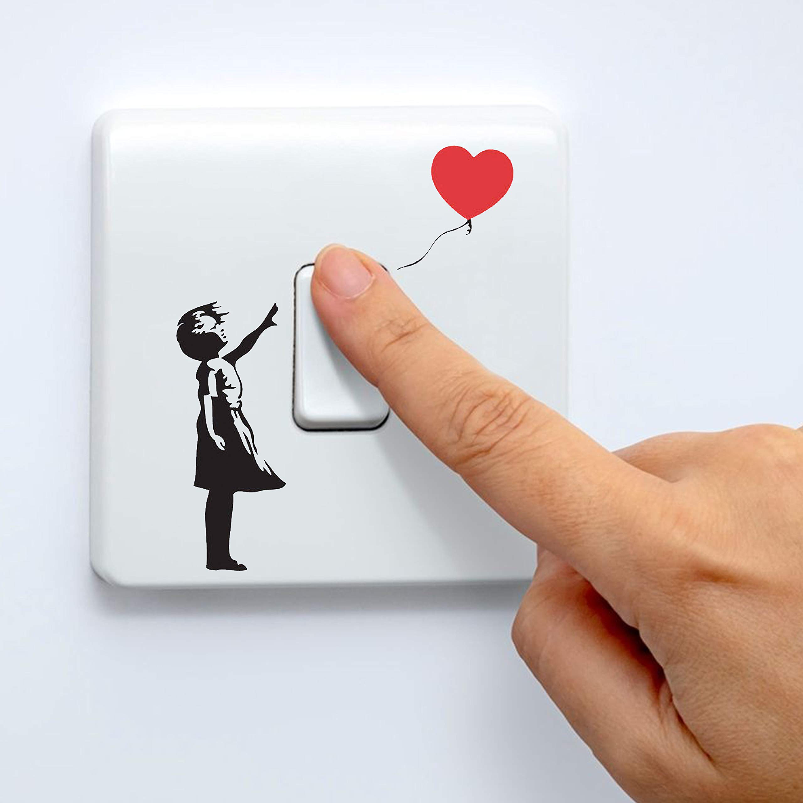 Banksy Graffiti Stickers Girl with Balloons Light Switch Sticker