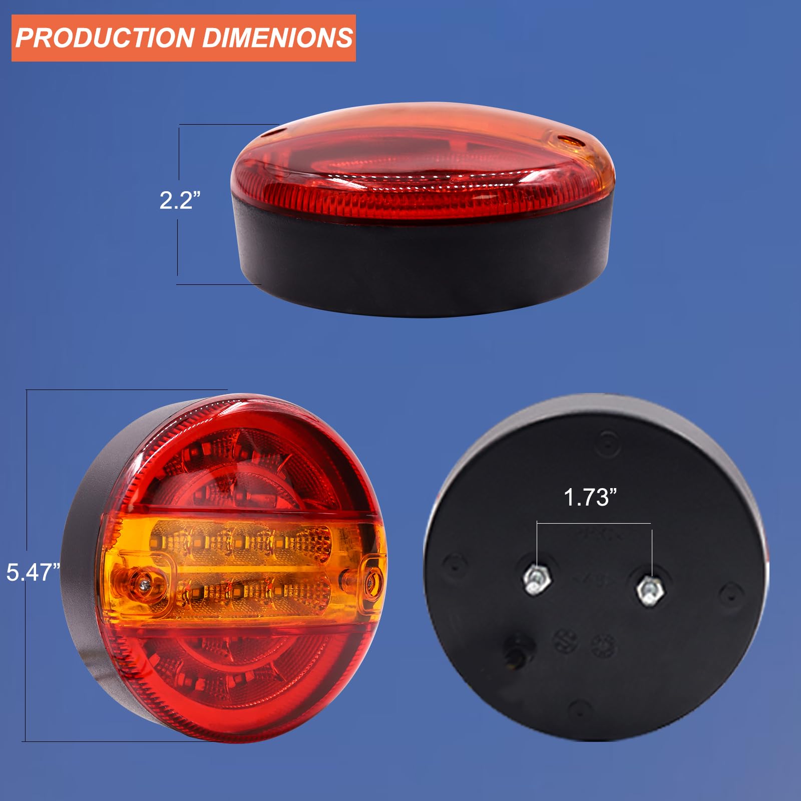 2pcs 12v 10led Impermeable Camión Remolque Camión Luz Traser