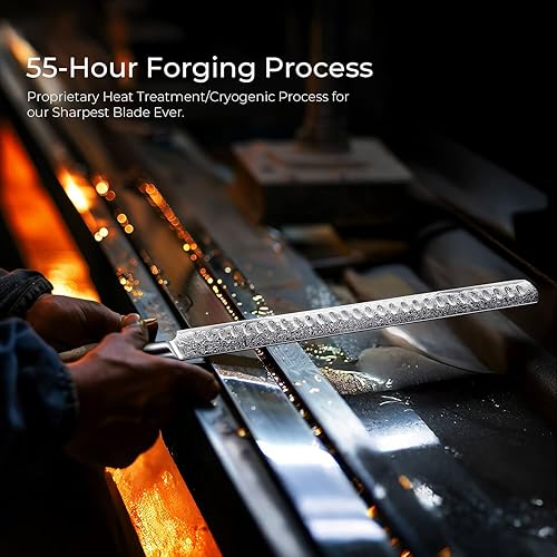 Miniatura 4 de SENKEN - Cuchillo para pechuga de acero de Damasco de 12 pulgadas, colección Dynasty, acero japonés VG10 de 67 capas con mango de madera de sicomoro