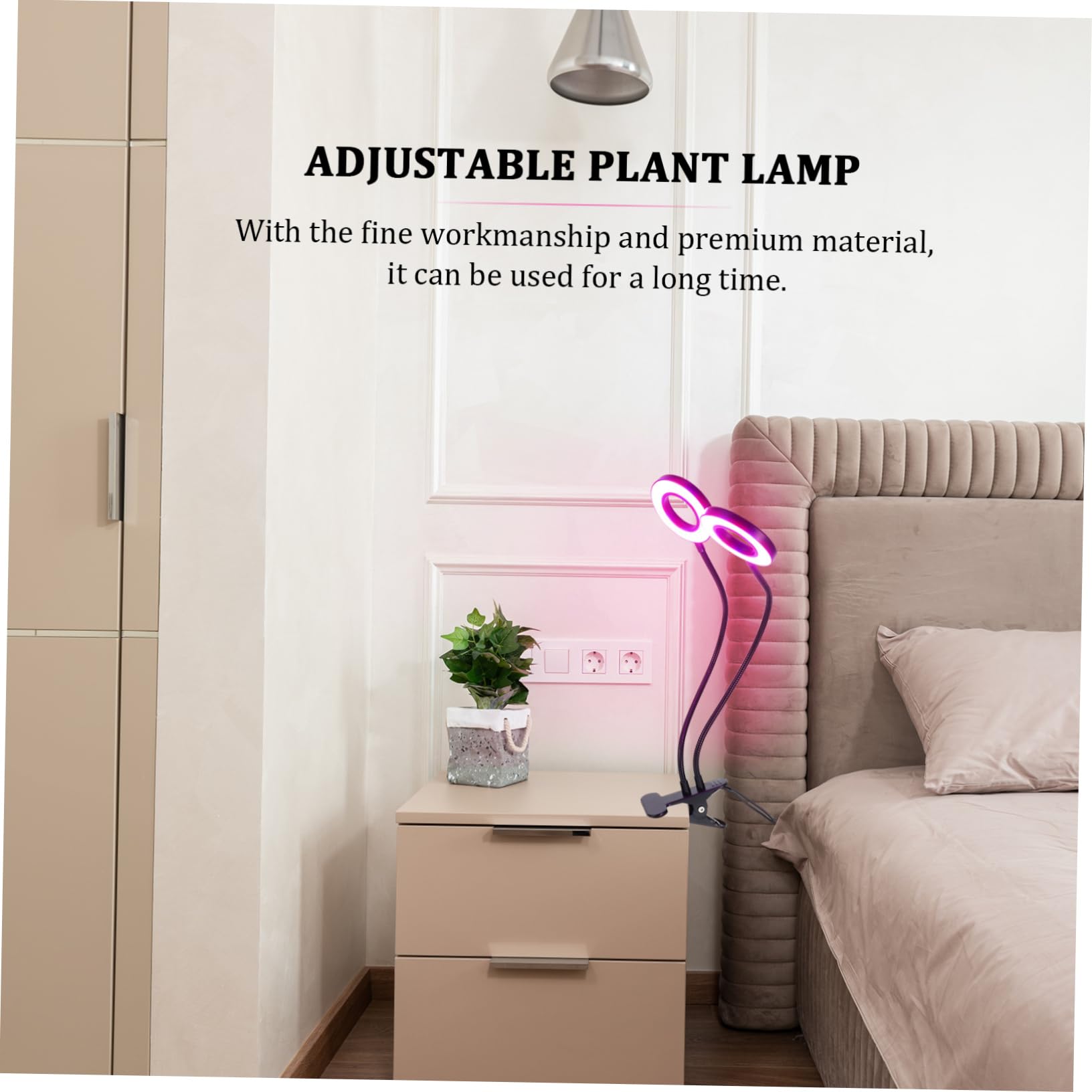 POPETPOP Lampe LED pour Plantes à Pince, Double Tête, Réglable, 5 V