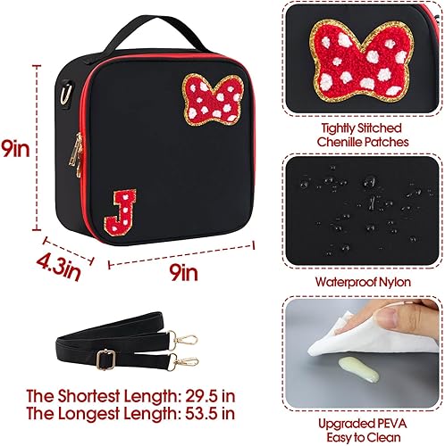 Miniatura 6 de Preppy - Lonchera con diseño de ratón y lazo con inicial, lonchera aislada para niños, regalos para adolescentes, niñas, hija, contenedores de