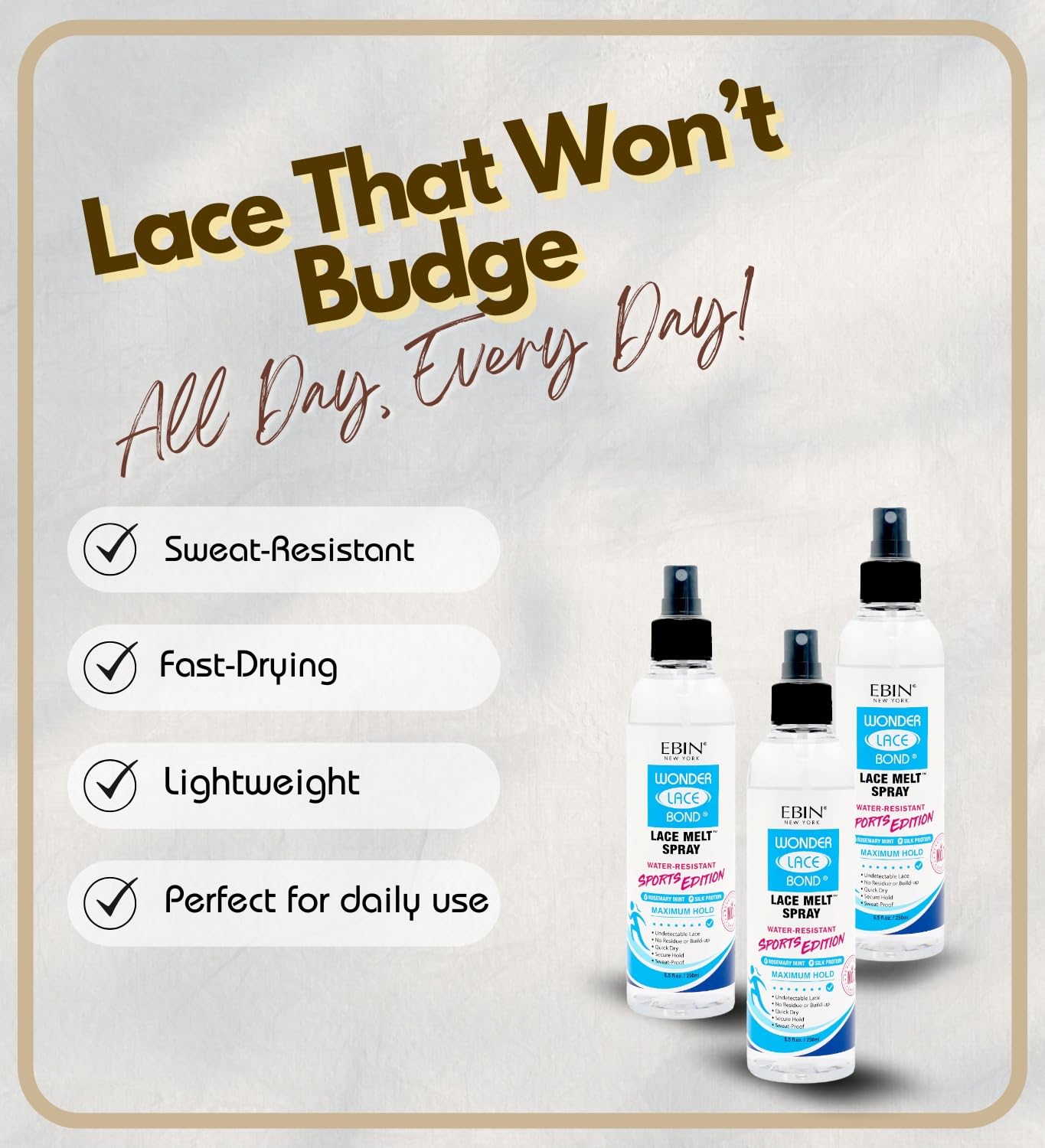 Tinted Color Temporary Spray 3.38oz Dark Brown – Ebin Black Spray for Root Touch Up and Gray Coverage – Includes Ebin 24 Hour Edge Tamer 30ml and 3-in-1 Brush Comb – Edge Control Ebin Set
