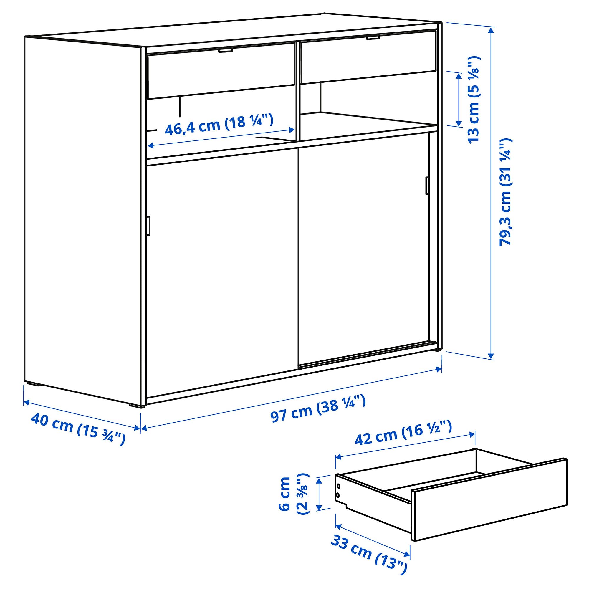ProTuning SPIKSMED Aparador gris claro, 97x40x79 cm