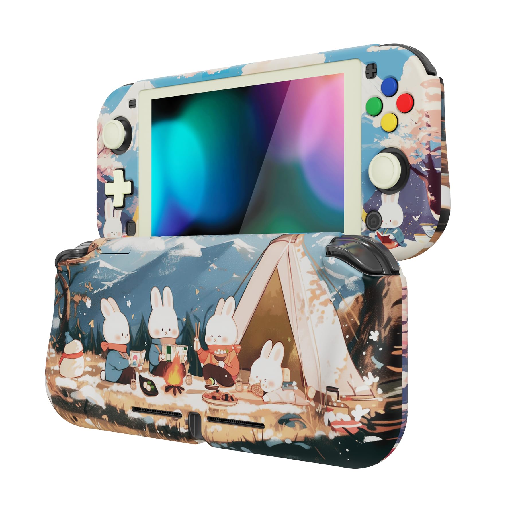 playvital ZealProtect Protective Case for Nintendo Switch Lite, Hard Shell Grip Cover for Nintendo Switch Lite w/Screen Protector & Thumb Grip Caps & Button Caps - Celestial Serpent's Embrace — view 20