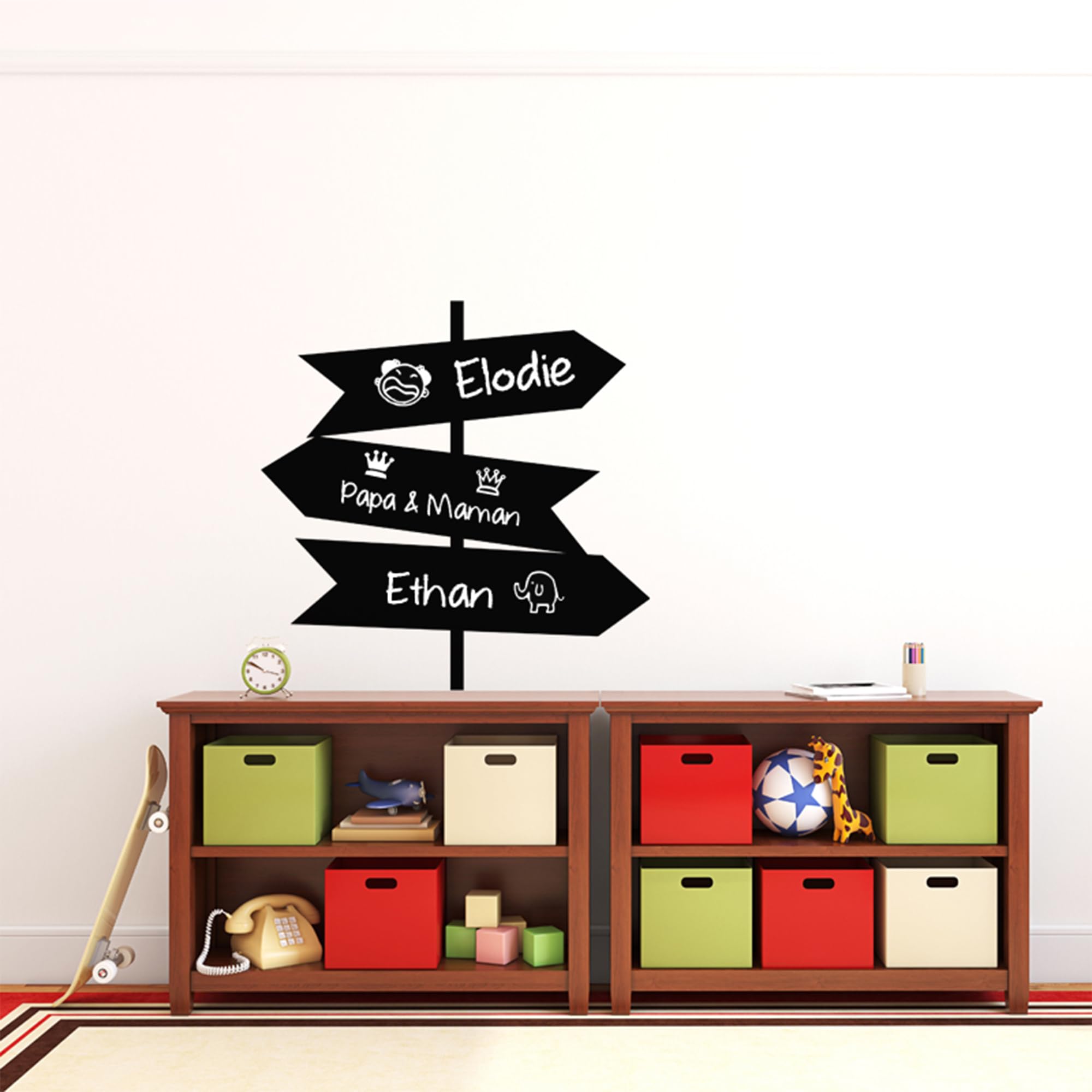 Ambiance Sticker Blackboard Slate – Adhesive Erasable Wall Stickers – Signs – H55 x L55 cm