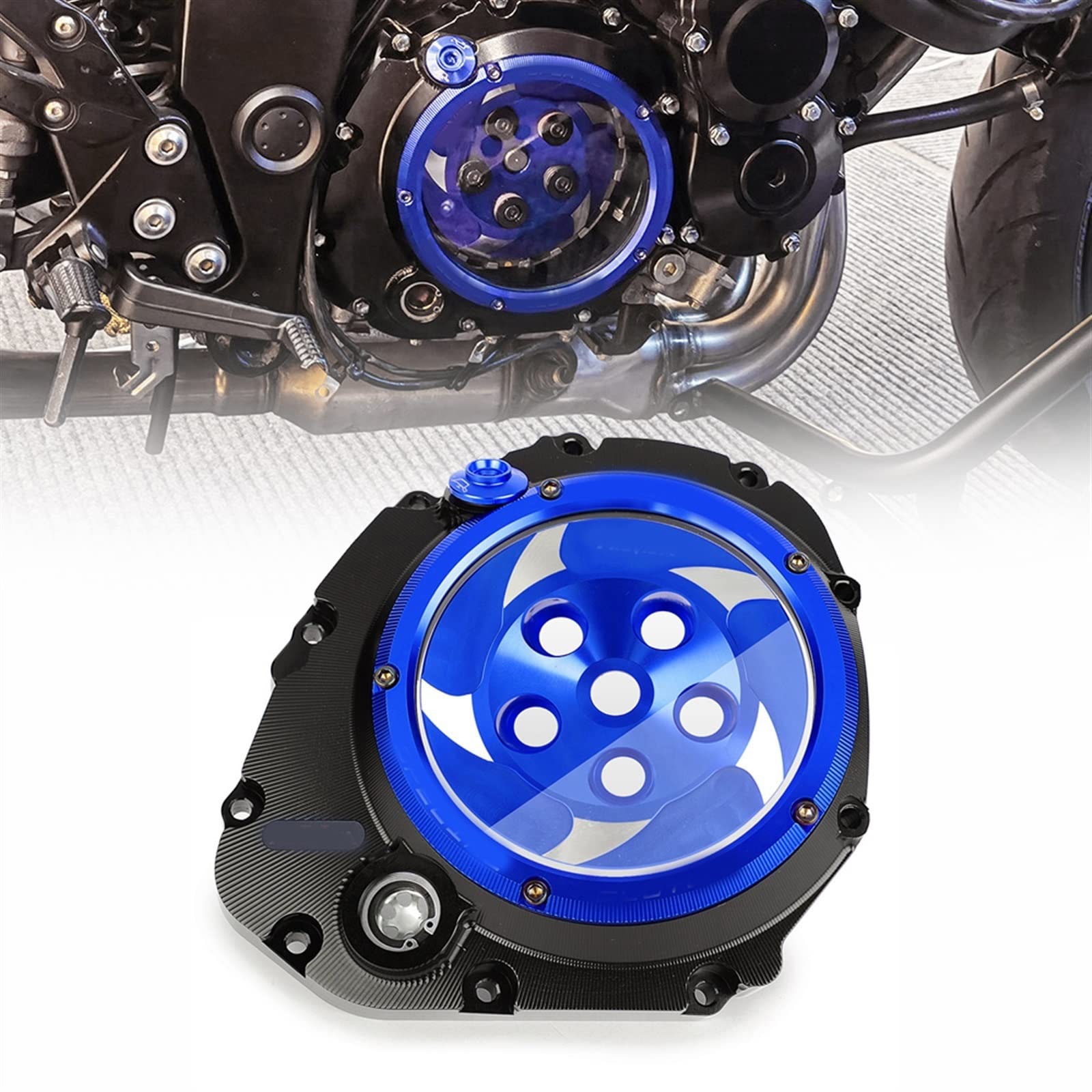 GSX-R  GSX-S クラッチカバー シースルー Amazon | XKMT- シースルー CNC クロム&クリア ガラス エンジン