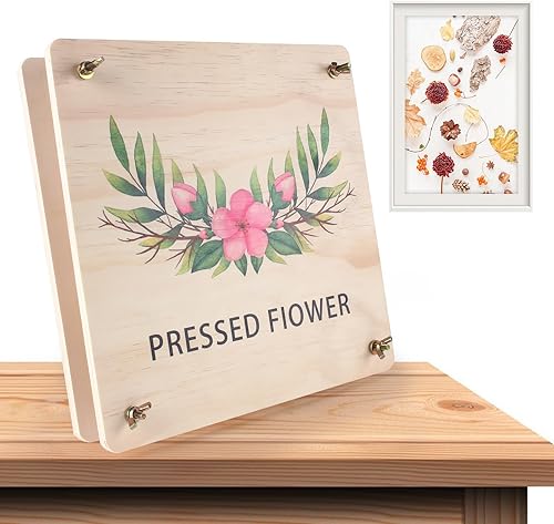 MIDZH Prensa de flores extra grande, 10.8 x 10.8 pulgadas, kit de prensado de flores de madera de 4 capas, kit de preservación de flores prensadas