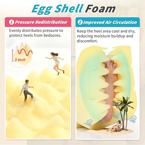 Miniatura 4 de Protector de talón de espuma de cáscara de huevo, cojín de almohada para úlceras por presión, almohada de pie para pacientes postrados en cama,
