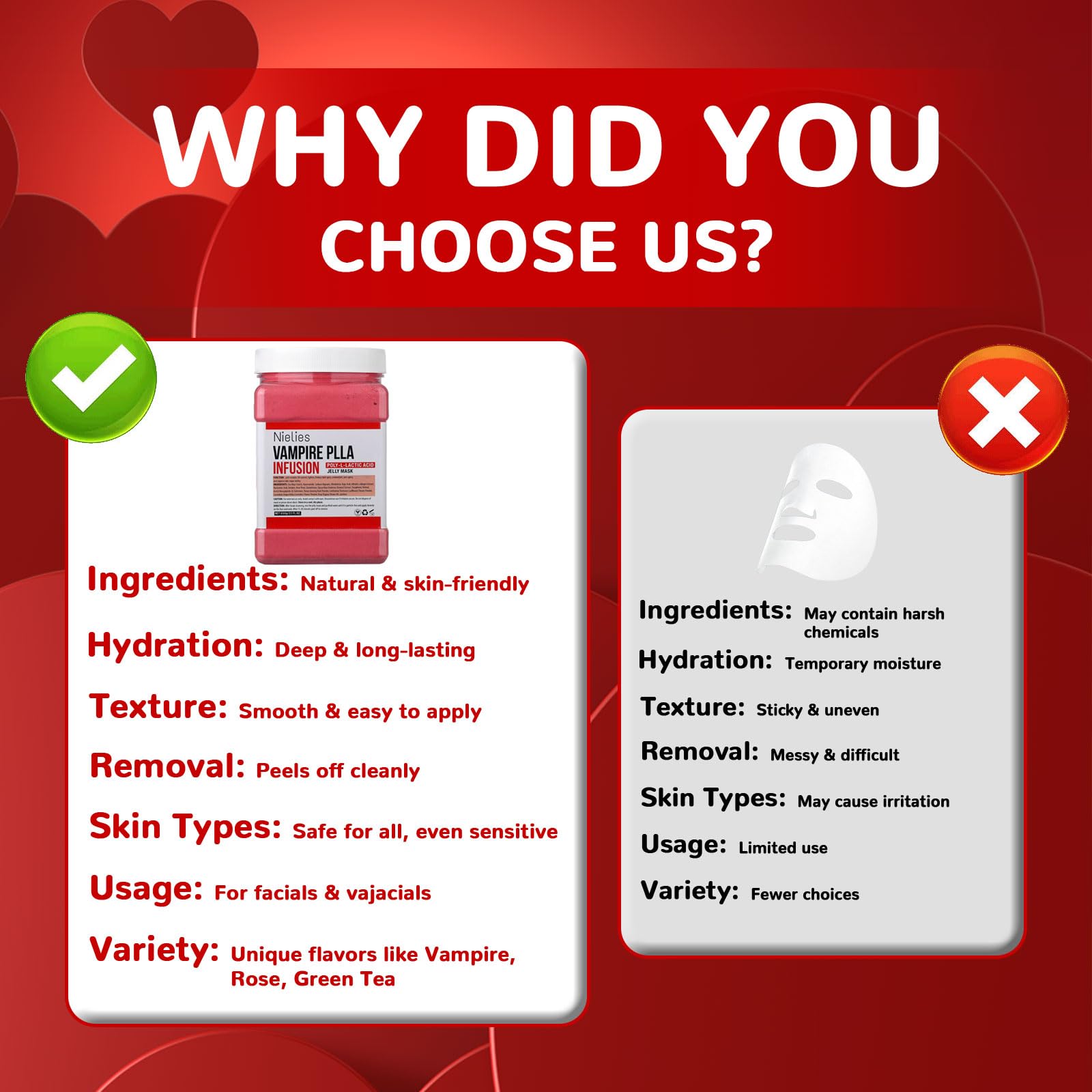 Jelly Mask, cuidado de la piel facial, juego de mascarillas de gelatina despegables, mascarilla de gelatina para tratamientos faciales (Vampire)