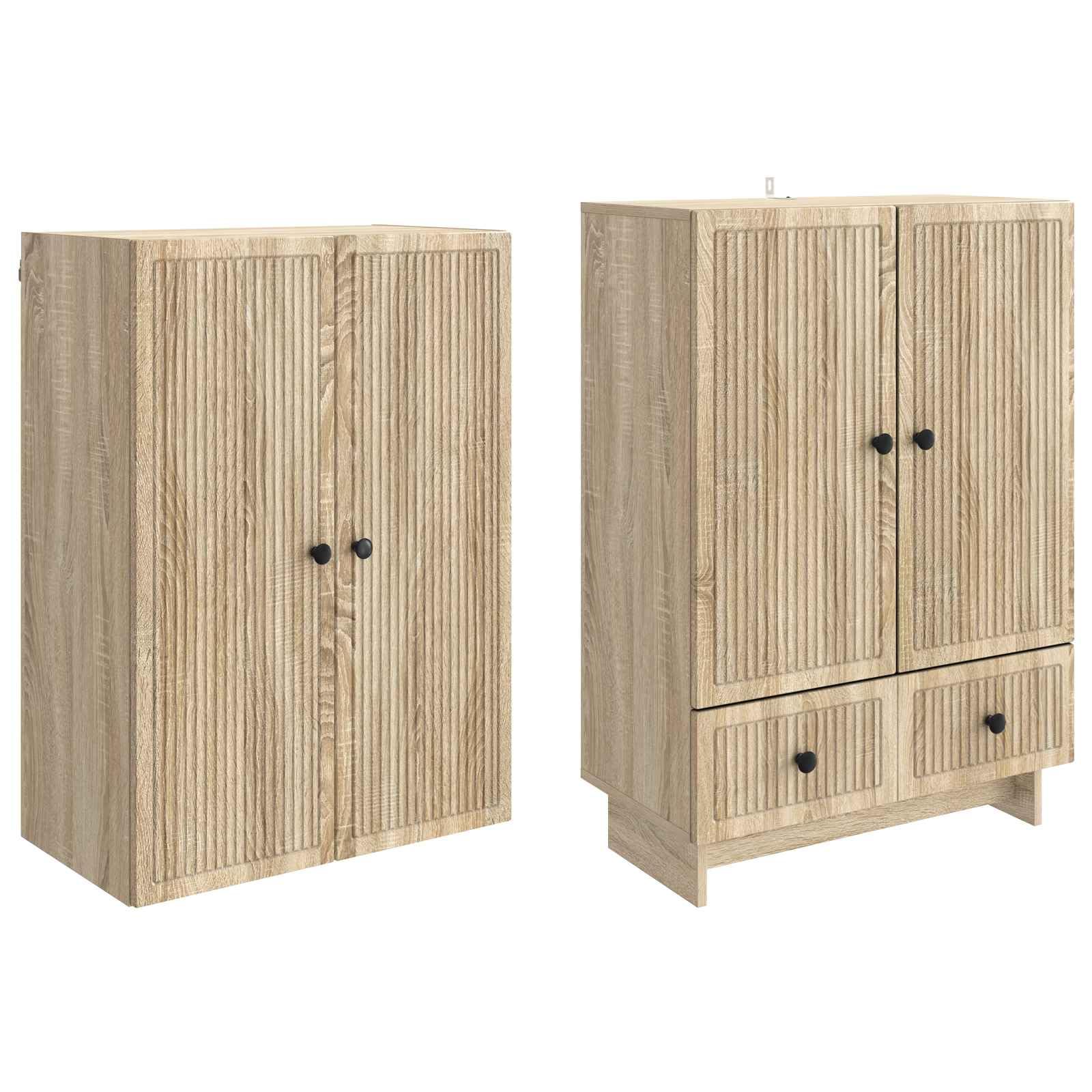 Hothingwell Zestaw mebli 2 szt. Chene Sonoma 66 x 34,5 x 95 cm | Stół rozkładany, wytrzymały materiał, do użytku na zewnątrz, łatwa konserwacja, kompaktowa konstrukcja