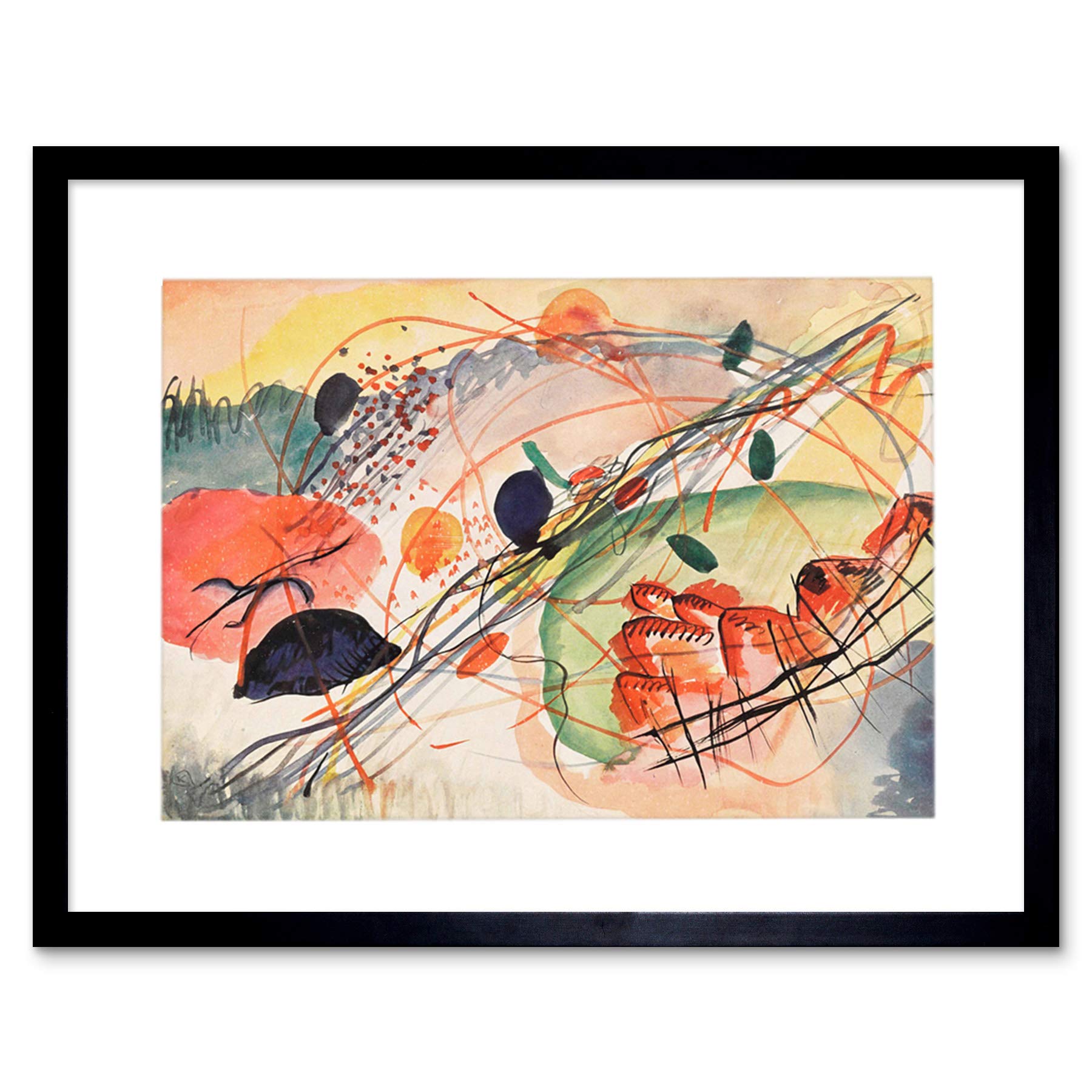 Wee Blue Coo Wassily Kandinsky Aquarell Japan Framed Wall Art Print