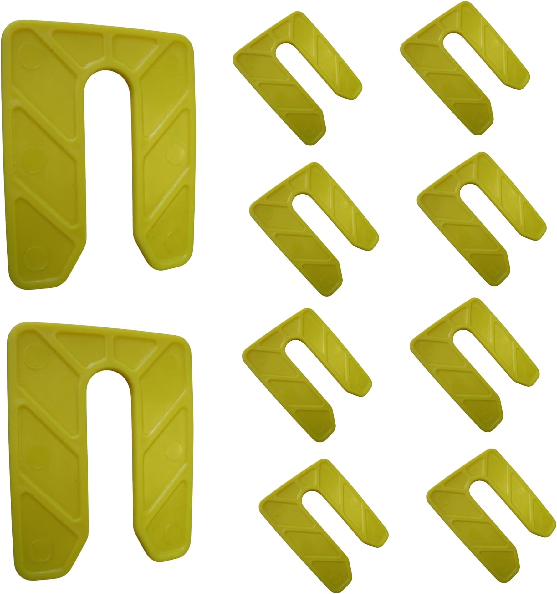 2mm Yellow U Frame Polypropylene Plastic Horseshoe Shims for Easy Leveling- Glazing Packers, Construction, Door/Window Frames, Flat Spacers for Battens & Dry Lining (60Pcs)