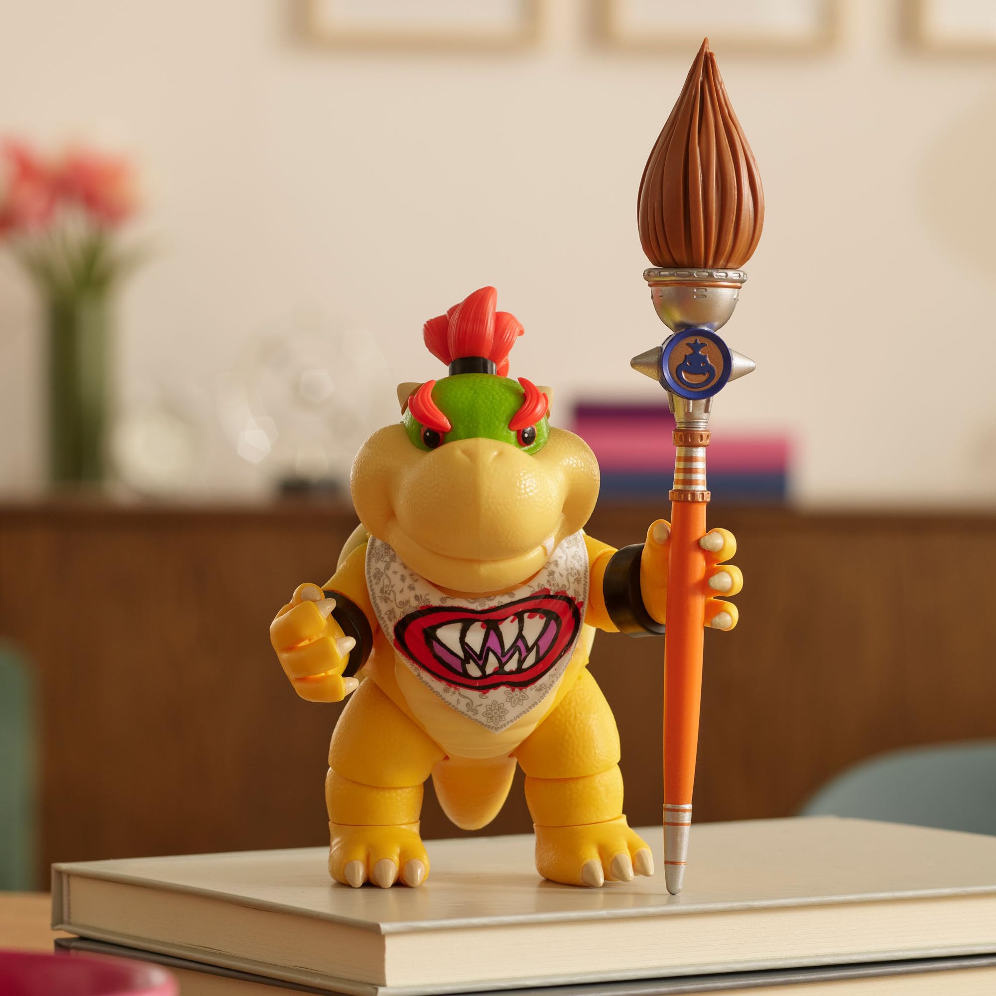 Action figure di Bowser Jr. da 12,7 cm (5 pollici) tratta dal film Super Mario Galaxy, con accessorio, licenza ufficiale Jakks Pacific, 17 punti di articolazione, pennello incluso