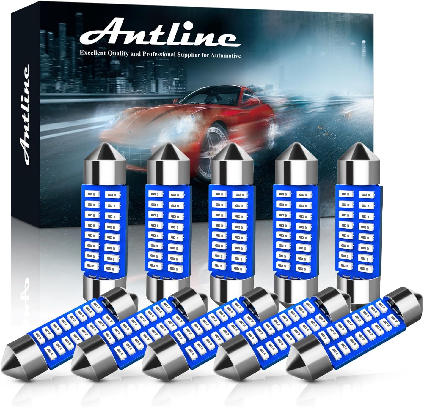 Antline 6418 6411 DE3425 C5W DE3423 36MM 1.42”LED Bulb Green, Super Bright Canbus Error Free 12 Volt Replacements for Interior Dome Map Vanity Mirror Sun Visor Lights (Pack of 10)
