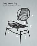 SONGMICS Patio Furniture Set 3 Pieces, Garden Bistro Set, Acapulco Chairs, Ink Black UGGF021B01