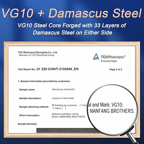 Miniatura 7 de Juego de cuchillos de cocina de Damasco de 18 piezas, 8 cuchillos de carne, mango ergonómico de ABS antideslizante triple remache para tenedor de