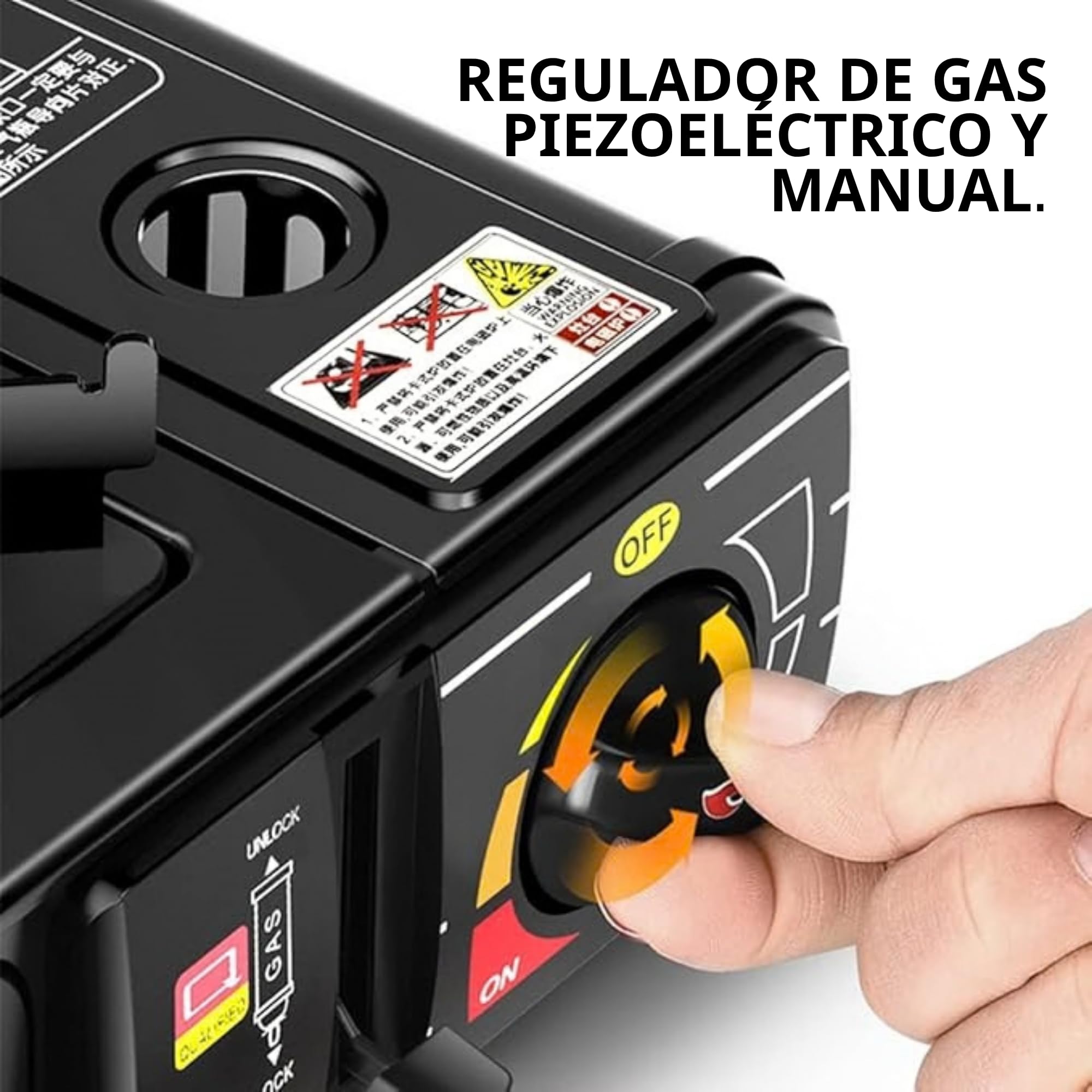 Camping Gas Portatil con adaptador de Bombona + 4 Cartuchos, Pack Hornillo + 4 Cartuchos, Hornillo Camping Gas Portátil, Cocinal, Infernillo, Fogareiro
