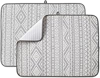 Vista 22 de Paquete de 2 tapetes de secado de platos para encimera de cocina, absorbentes, tapetes escurridor de platos de microfibra, almohadilla de secado