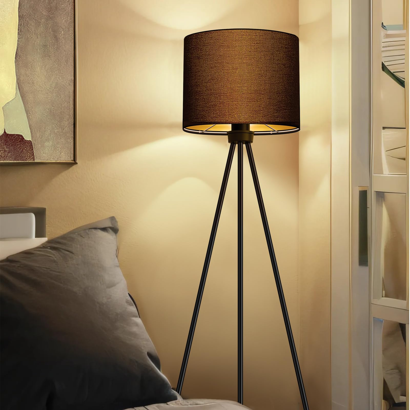 BBHome Stehlampe LED Dimmbar, Stehleuchte Moderne mit Dreibeinstativ aus Metall, Stehlampe Wohnzimmer für Wohnzimmer, Schlafzimmer, Arbeitszimmer, Büro