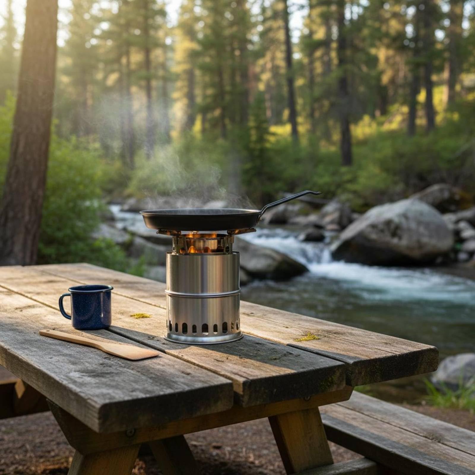 perfeclan Hornillo Plegable para Exteriores Hornillo Estufa Fogón Cocina de Camping de Acero Inoxidable con Diseño Plegable y Transporte Sencillo Apto para