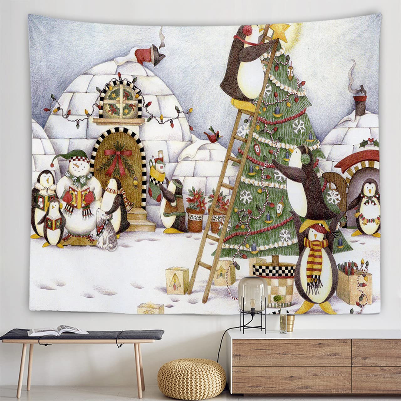 クリスマス飾り タペストリー カラー クリスマスイブ おしゃれ 150x130 Amazon.co.jp: [KMBIGNK] タペストリー クリスマス クリスマスイブ