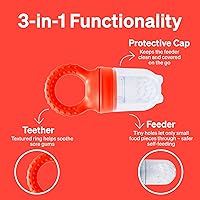 Vista 2 de Baby Fruit Feeder by Lovenoobs™, Frozen Teething Toys for Babies, 2 Pack, Fruit Pacifier with 6 Teats, BPA/BPS Free, Mesh Teether, Food-Grade Verde