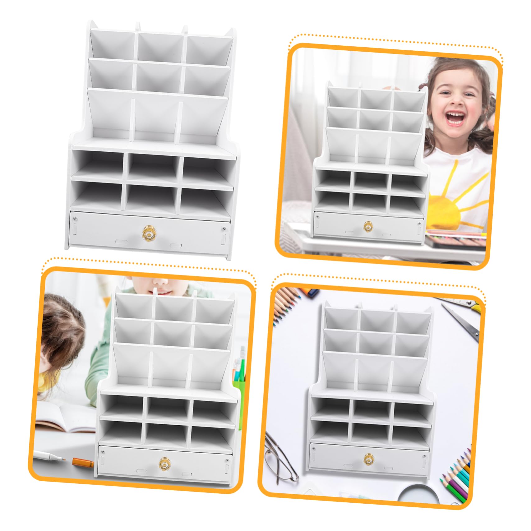 Organizer per Penne da Scrivania Organizer da Tavolo in Pvc Scomparti Multipli per Cancelleria e Penne