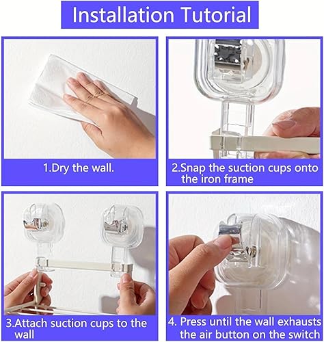 Miniatura 6 de Organizador de ducha de 3 niveles con ventosas resistentes, organizador de baño montado en la pared a prueba de óxido para duchas, estantes