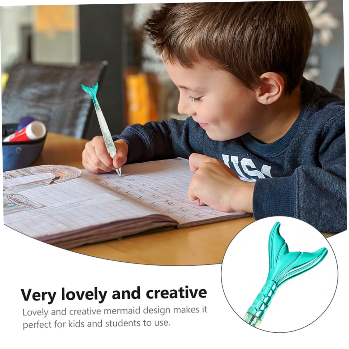 SHINEOFI 3ensembles Stylos à Bille Design Sirène De Stylos Gel Noirs Pour Fournitures Scolaires Amusantes Et Créatives