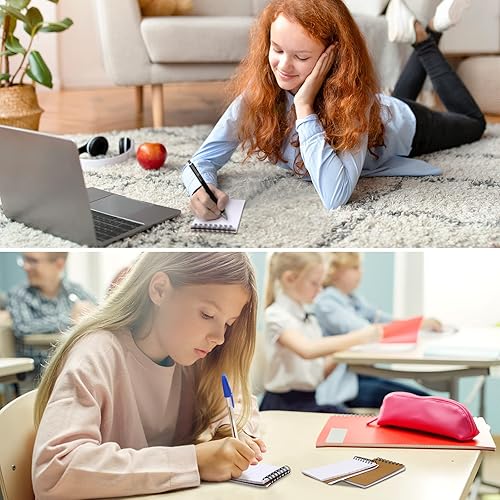 Miniatura 5 de SATINIOR 24 cuadernos de papel kraft en espiral de 3 x 5 pulgadas, mini diario de bolsillo, cuaderno de notas con rayas universitarias, bloc de