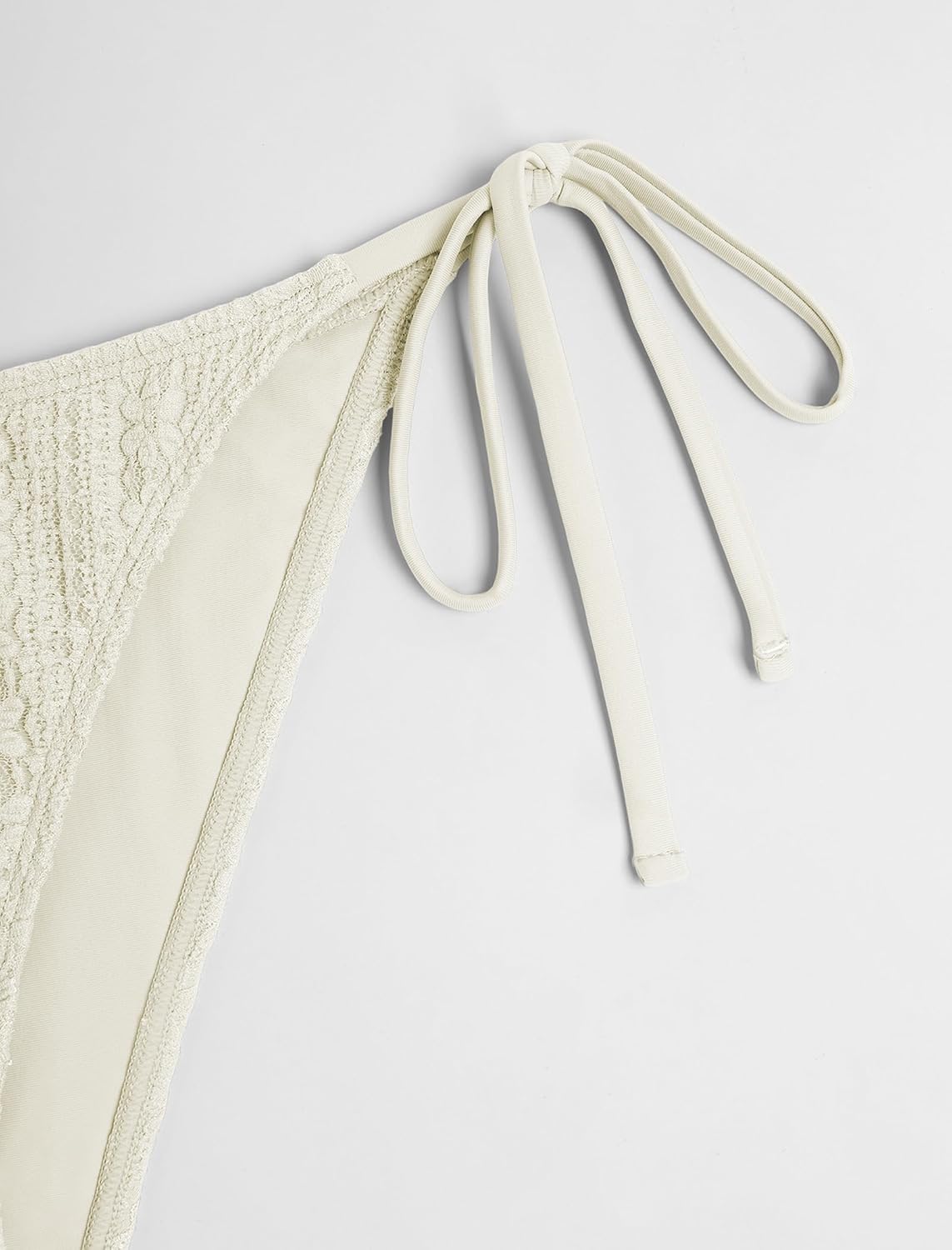 ZAFUL Women's Triangle Bikini Front Tied Print Swimsuit Lace Picot Edging Padded Two Piece Bathing Suit - Image 6