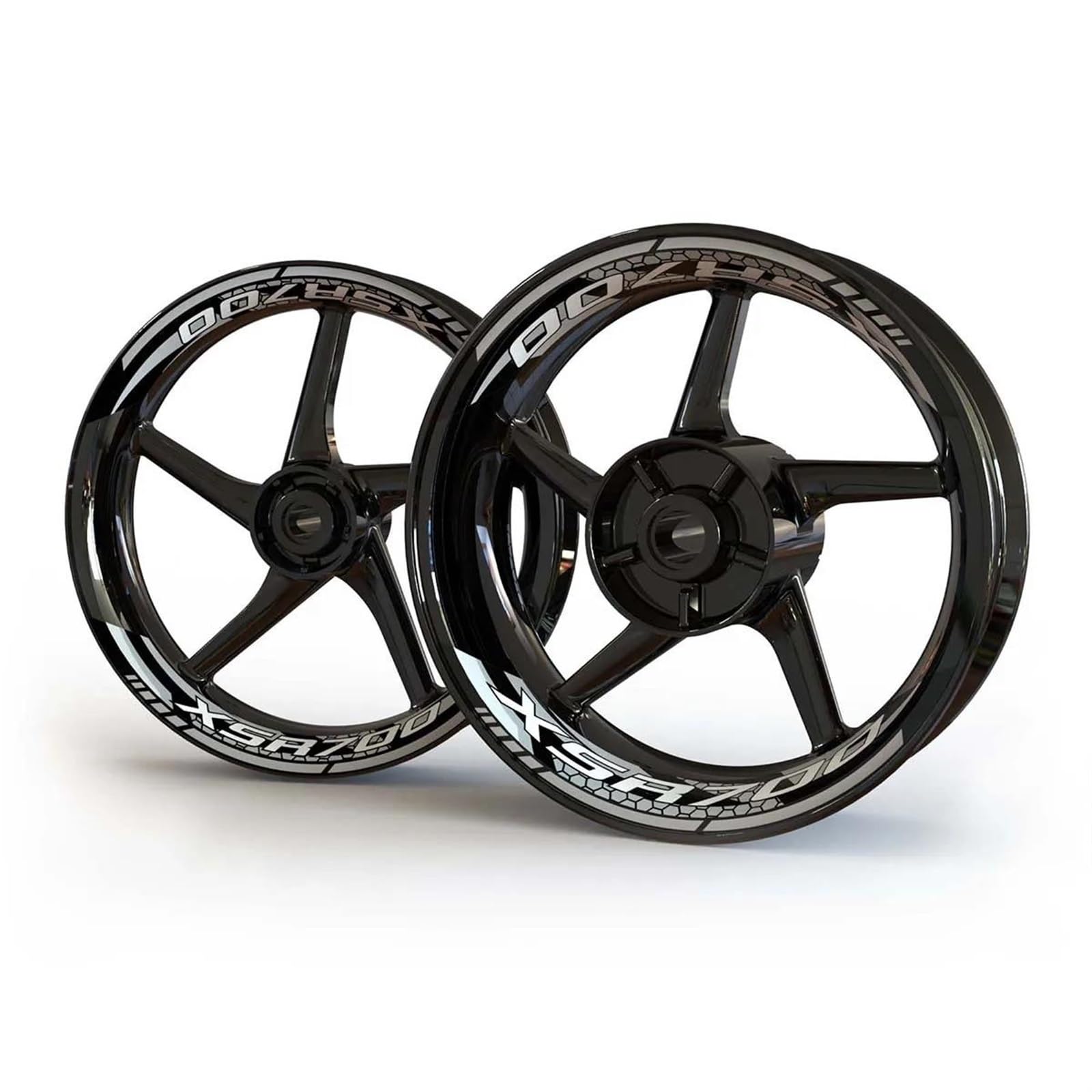 Motorcycle Hub Sticker Wheel Decal Rim Front and Rear Set for Yamaha Xsr 900 700(Color12)